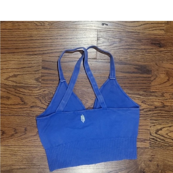 NWOT FP Movement Good Karma washed blue cropped tank M/L - Picture 5 of 7